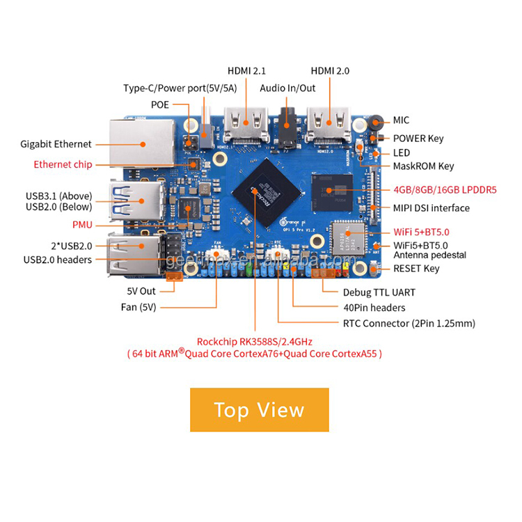 Orange Pi 5 Pro 4GB 8GB 16GB R - đánh giá và giá Orange Pi 5 Plus 16Gb